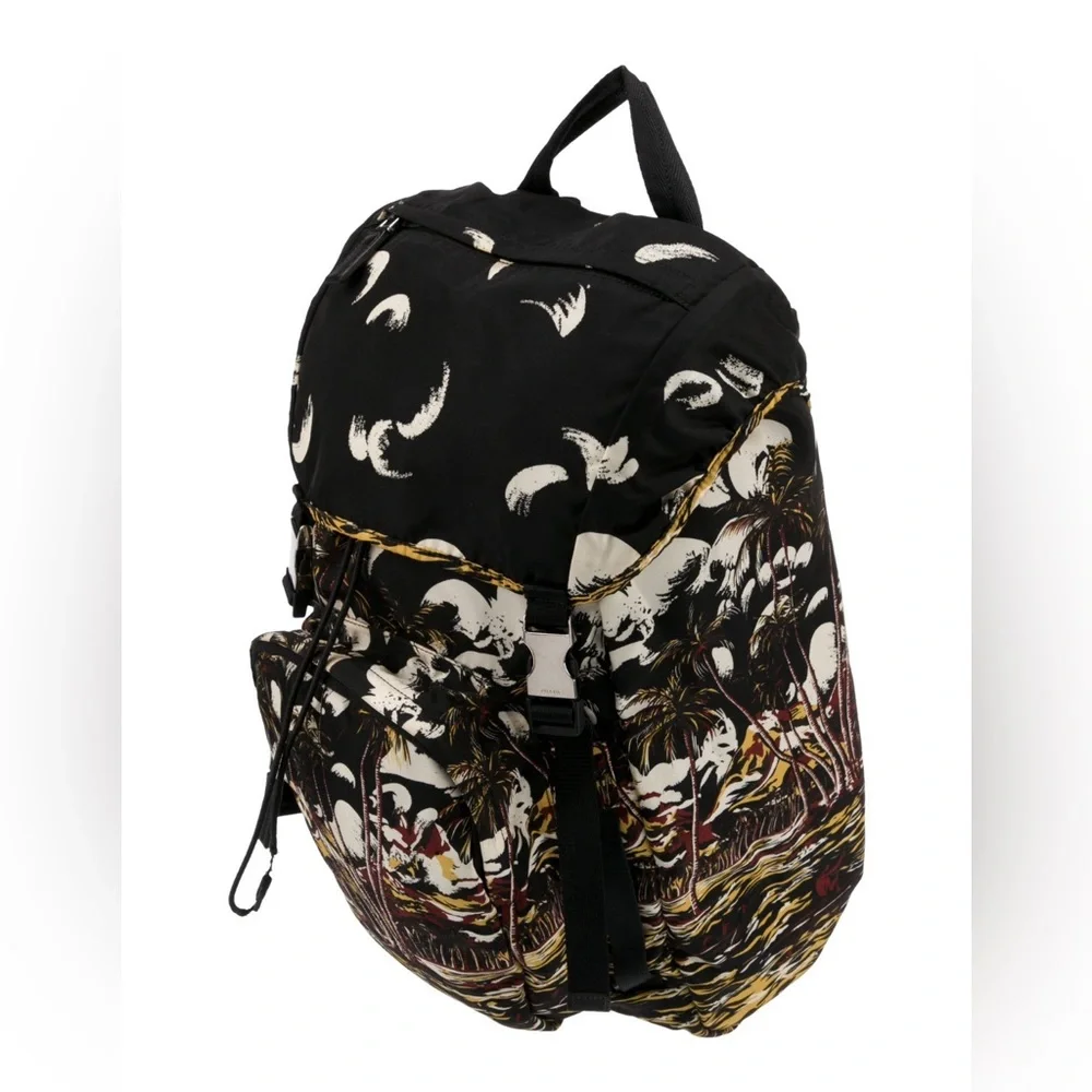 PRADA Large Nylon Backpack Rare Stampato Bag Rucksack Drawstring Limited Print - Picture 2 of 5
